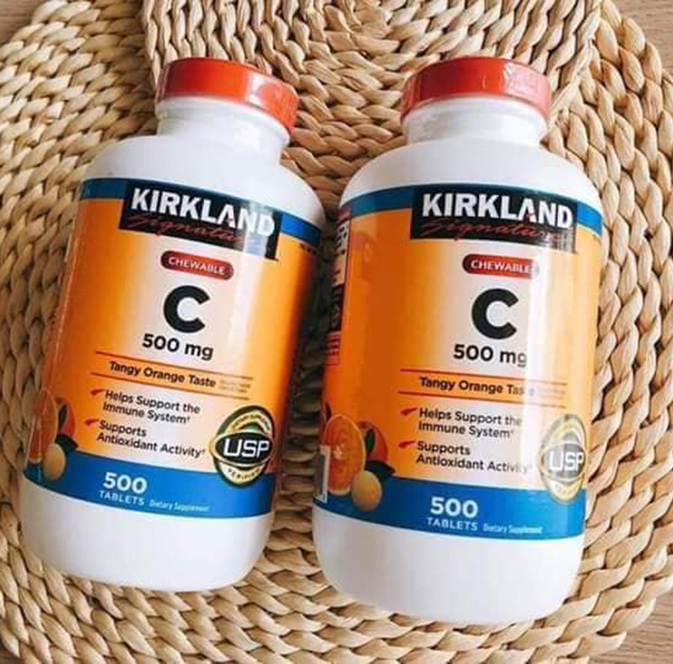 Viên Nhai Bổ Sung Vitamin C 500mg Kirkland Của Mỹ, 500 viên